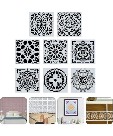 NUOBESTY 8pcs Diy Template Ruler Scrapbook Diy Drawing Stencils Spray Flowers Templates Letter Drawing Tool - Buy Online on GoSupps.com