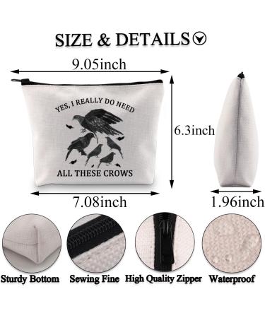 BDPWSS Crow Themed Gifts Funny Crow Bird Lovers Gift Raven Gift Yes I Really Do Need All These Crows Makeup Bag For Friend Need these crows bag Fashion - Buy Online on GoSupps.com