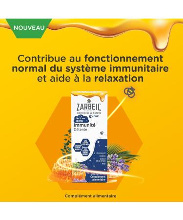 Zarbeil | Immunity Adult Night Syrup (120ml bottle) Vitamin D Biotin Lavender Extract and Honey Dietary Supplement Immune System Support & Relaxation Ages 12 and Up - Buy Online on GoSupps.com