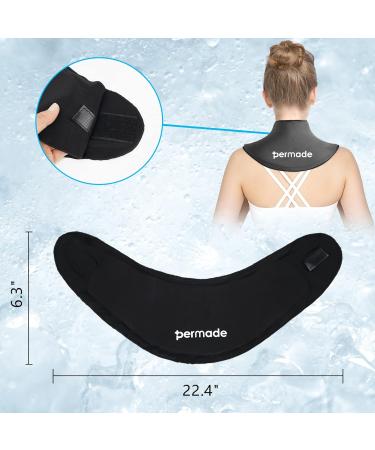 Reusable Neck & Shoulder Ice Pack - Hot & Cold Therapy Wrap for Injuries, Swelling, Bruises - Flexible Cold Compress for Muscle Pain Relief- Black - Buy Online on GoSupps.com