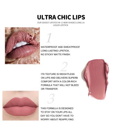 Amzfly 12-Piece Nude Matte Liquid Lipstick Set for Long-Lasting, Waterproof Women's Makeup - Buy Online on GoSupps.com