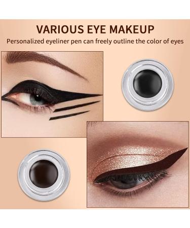 Vesaneae 2 Colors Eyeliner Waterproof Cream Eyeliner Gel Long Lasting Eyeliner Cream Creamy Eyeliner Gel Eye Makeup Reusable Gel Eyeliner Eyeliner Applicator with 2 Brushes - Buy Online on GoSupps.com