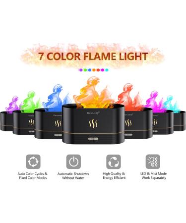 Flames Aroma Diffuser - 7-Color Light Essential Oil Humidifier for Home Office Yoga & Kids - Automatic Switch-Off (Black) - Buy Online on GoSupps.com