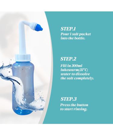 Deepdeem Neti Pot Sinus Rinse Nasal Wash Bottle Sinus Rinsing Bottle Cleaner Pressure Irrigation Neti-Pot with 30 Nasal Wash Salt Packets for Adults and Children - Buy Online on GoSupps.com