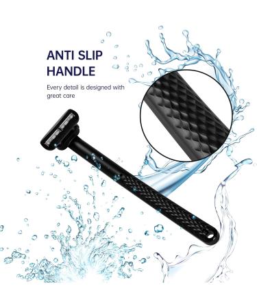 Durimi Back Razor for Men | Ergonomic Body Shaver | Effortless Wet & Dry Back Hair Removal | Black - Buy Online on GoSupps.com