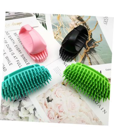 Plafope 2-in-1 Hair Shampoo Brush & Massager - Green Hair Scalp Cleaner for Miniatures & Dolls House | Adult Size 11x6cm - Buy Online on GoSupps.com