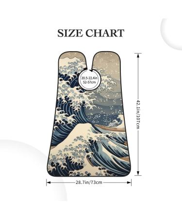 Japanese Wave Art Beard Bib Apron | Non-Stick Men's Hair Catcher | Perfect Shaving Gifts for Men | One Size Black - Buy Online on GoSupps.com