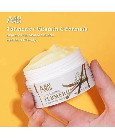 ANAiRUi Turmeric Face Cream with Vitamin C - Dark Spot & Wrinkle Moisturizer 1.76 oz - Buy Online on GoSupps.com