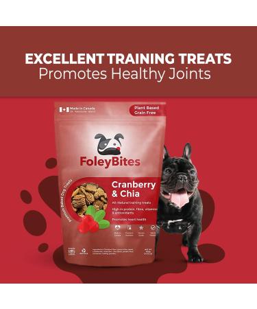 Foley Bites Cranberry & Chia (4-Pack) Premium Baked Dog Treats Made in Canada All- Natural Ingredients Plant Based Grain Free Human Grade Vegan Dog & Puppy Training Treats 400g / 14.1oz Foley Bites Cranberry & Chia 400 g (Pack of 4) - Buy Online on GoSupps.com