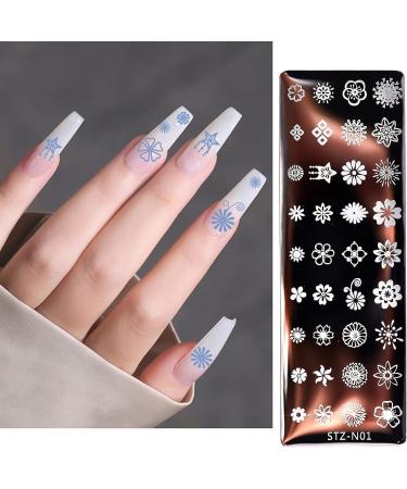 NICENEEDED Nail Art Stamping Plates - Set of 4 with Flower, Christmas, Snow and Elk Patterns - DIY Nail Design Templates - Style 2 - Buy Online on GoSupps.com