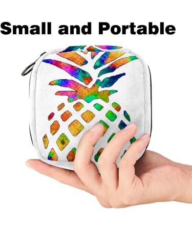 Watercolor Pineapple Period Storage Bag | Tampon & Pad Pouch Makeup Organizer - GIAPB - Buy Online on GoSupps.com