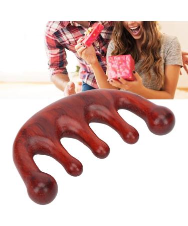 Gientan Scalping Massage Comb - 5 Teeth Sandalwood Gua Sha for Portable Meridian Massage - Buy Online on GoSupps.com