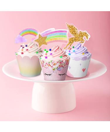30 Pieces Unicorn Cupcake Toppers & Wrappers - Rainbow Unicorn Birthday Party Decorations for Girls & Women - Buy Online on GoSupps.com