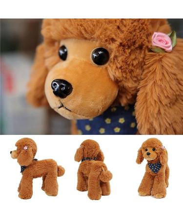 Heionia Dog Cuddly Toy - Kawaii 30cm Plush Pudel with Scarf | Perfect Gift for Children & Girls | Brown Dog Plush Toy - Buy Online on GoSupps.com
