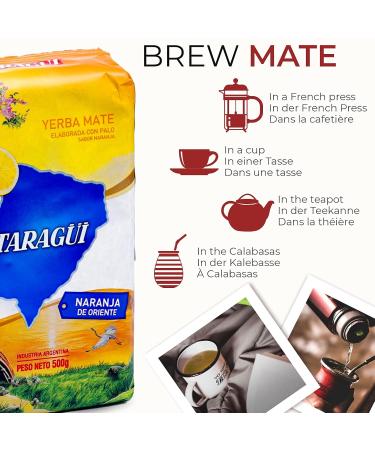 Taragui Yerba Mate Tea Naranja de Oriente - 1.5 kg (500g x 3) | Authentic Argentine Detox & Energy Drink | Fast International Shipping - Buy Online on GoSupps.com