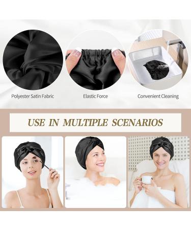 Arqumi Double-Layer Large Satin Sleep Bonnet for Women - Black - Buy Online on GoSupps.com