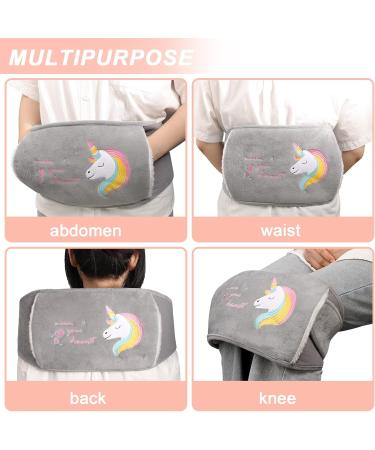 Votuku Unicorn Heat Bottle with Fluffy Cover & Belt - Soft Plush Hot Water Bottle for Hands Feet Neck & Back Relief - Buy Online on GoSupps.com
