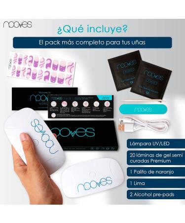 Nail Art Pre-Cured Gel Nail Sheets + Portable UV/LED Nail Drying Lamp 8w|Semi Cured Gel Nail Strips|Semi-Permanent Gel Nail Stickers|Gel Nail Stickers|Gel Nail Stickers Macaron - Buy Online on GoSupps.com