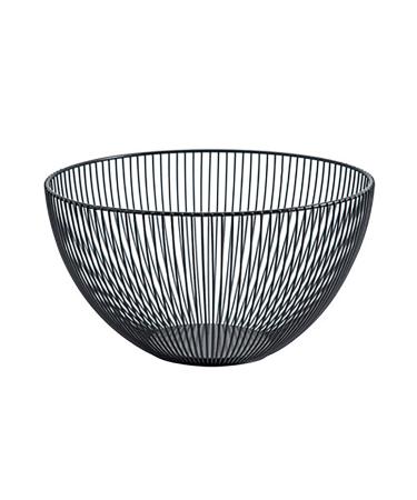 Fruit Basket Bowl Stainless Steel Fruit Vegetable Storage Bowls Kitchen Baskets Fruit Basket Minimalism Storage Baskets Organization Fruit Bowls (Color : Black)
