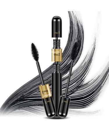 Waterproof Black Silk Fiber Mascara - Extra Long Thick Lashes | Non-Clumpy Makeup 9ml - Buy Online on GoSupps.com