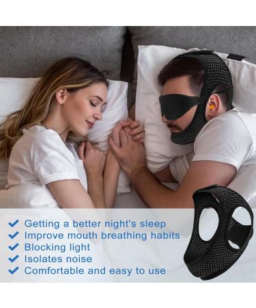 Effective Anti-Snoring Chin Strap Comfortable & Adjustable Sleep Solution with Eye Mask | Stop Snoring Global Shipping - Buy Online on GoSupps.com