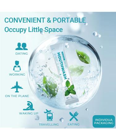 Dincherbel Travel Mouthwash Packets (60 Count) - Alcohol & Fluoride Free Natural Mint Mouth Wash - TSA Approved Individual Packets - Portable Leak-Proof Sachets for Bad Breath Gum Health & Dry Mouth - Buy Online on GoSupps.com