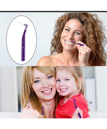 Buy Prasacco 25-Piece Interdental Brushes - 1mm L-Shaped Portable Non-Slip Handle for Effective Tooth Cleaning & Oral Care (Purple) - Buy Online on GoSupps.com