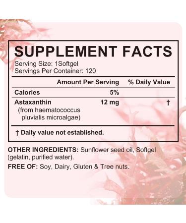 Astaxanthine Astaxanthine 12 mg 120 G lules pour 4 Mois | Compl ment Antioxydant Premium | Source de Microalgues Fra ches | Triple Concentration Faciles Avaler - Buy Online on GoSupps.com