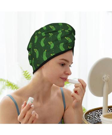 Cute & Funny Cucumber Microfiber Hair Towel - Super Absorbent Coral Velvet Wrap for Long Curly Thick Hair - Quick Dry for Women - Buy Online on GoSupps.com