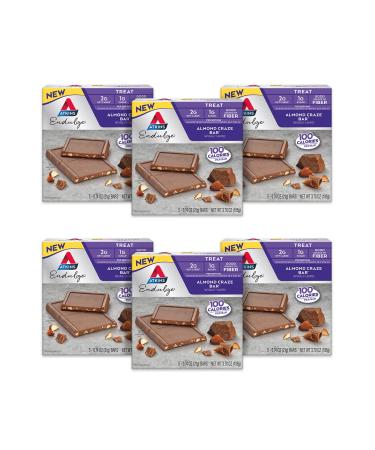 Atkins Endulge Almond Craze Bar 2g Net Carbs 1g of Sugar Good Source of Fiber 5 Count (Pack of 6) Chocolate Crunch 5 Count (Pack of 6)