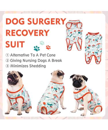 Hjyokuso Recovery Suit for Dogs & Cats | Post-Op Relaxation Shirt | Prevent Licking Vest | Size 3xL - Mushrooms & Snails Design - Buy Online on GoSupps.com