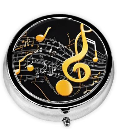 Colorful Musical Note Mini Round Pill Box | 3 Compartment Travel Medicine Organizer | Portable Pill Case for Home & Office - Buy Online on GoSupps.com