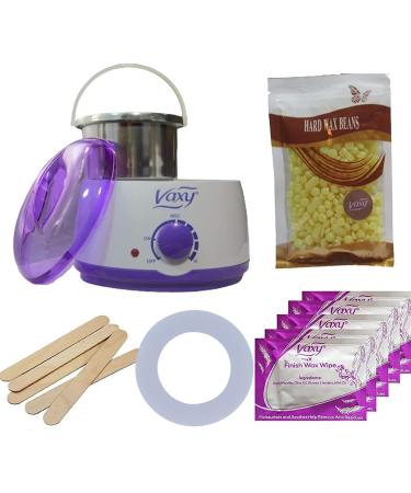 Vaxy Waxing Kit Wax Warmer Electric Wax Pot Heater with Accessories A Complete at-Home Hair Removal Wax Kit Painless Hard Wax for full Body face Bikini Area Eyebrows Lemon - Buy Online on GoSupps.com