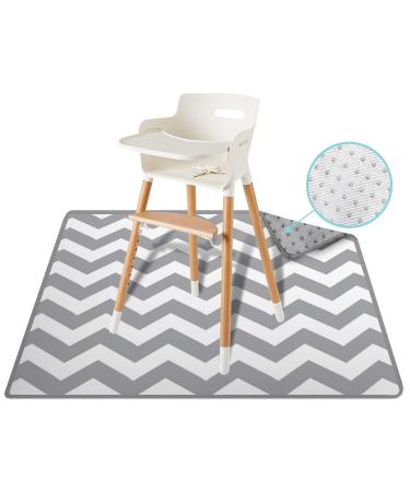 54" Large ReignDrop Splat Mat for High Chair Play Mat Picnic Art Crafts for Baby Kids Non Slip Waterproof Washable Portable Durable Reusable Splash Spill Mat for Pet (Chevron)