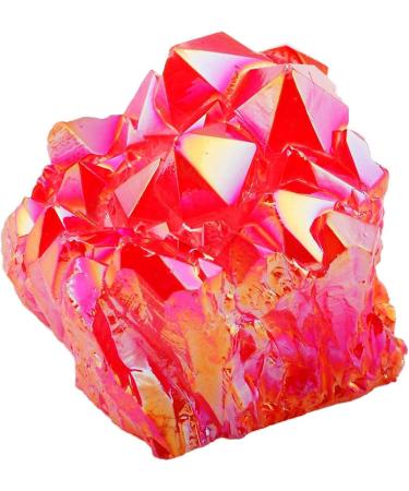 Red Titanium Coated Natural Rock Crystal Cluster Quartz Geode Stone Gemstone Home Decoration Specimen 50g Rocks (Size : 50g) - Buy Online on GoSupps.com