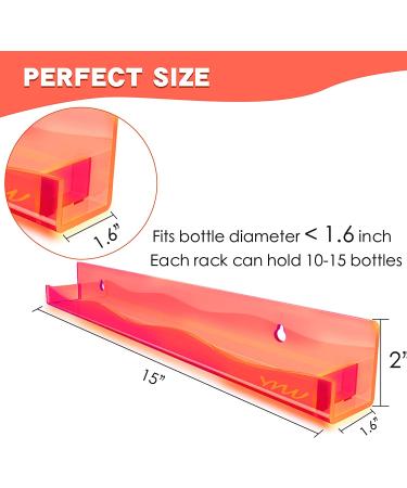 YMVV 15 Nail Polish Rack Wall Mounted Shelf - 6 Pack Fluorescent Orange Acrylic Organizer for Nail Techs - Perfect Display for Salons & Retailers - Buy Online on GoSupps.com