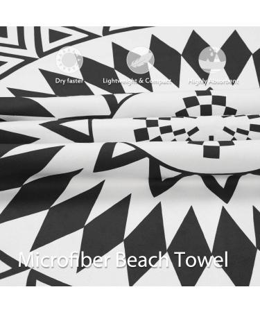 DARCHEN Oversized Quick Dry Microfiber Beach Towel - Sand Free, Compact & Lightweight - Bohemian Rhapsody Black 1 Pack (XL 70x35 Inch) - Buy Online on GoSupps.com