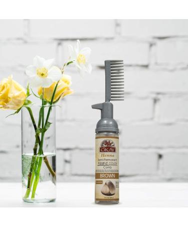 OKAY Henna Semi-Permanent Pump It Color Comb - Brown - 3 Oz | International Shipping Available - Buy Online on GoSupps.com