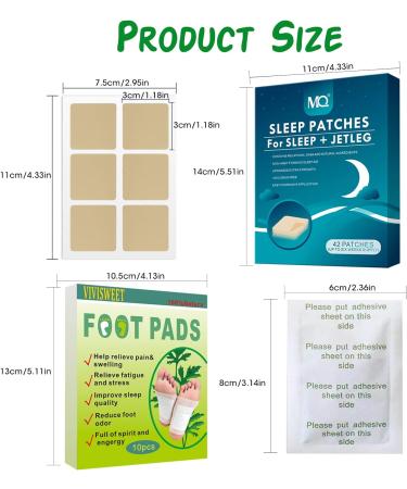 Natural Sleep Aid Patches - 42 Sleep Patches & 10 Mugwort Foot Patches for Adults | Mood Calming Stickers for Deep Sleep Support - Buy Online on GoSupps.com
