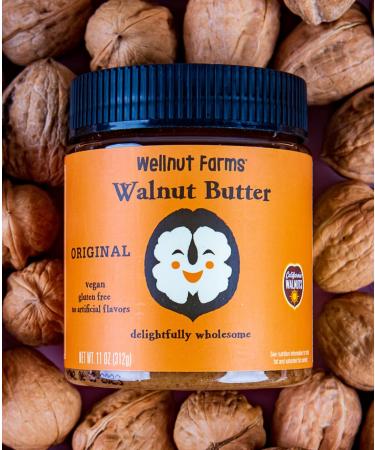 Wellnut Farms Original Walnut Butter Spread 11oz (Pack of 2) - Vegan, Keto Friendly, Gluten Free - Plant Based Omega 3 Nut Butter - Buy Online on GoSupps.com