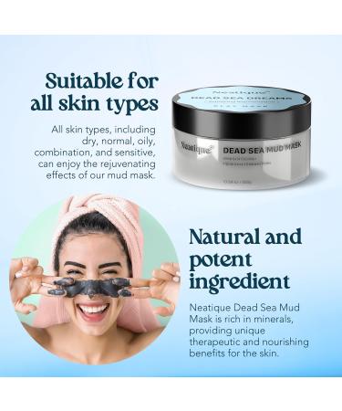 Neatique Dead Sea Mud Mask - Spa Quality Natural Skincare for Oily Skin Acne & Blackheads - Tightens Skin & Reduces Pores - 10.58 oz - Buy Online on GoSupps.com