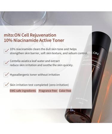 Mito-on 10% Niacinamide Active Toner | Rejuvenate Skin Strengthen Barrier & Reduce Wrinkles | Anti-Aging & Soothing | 5.07 fl oz - International Shipping Available - Buy Online on GoSupps.com