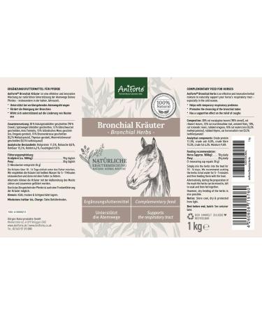 AniForte Bronchial Herbs for Horses 1kg - Natural Respiratory Support with Methylcysteine | Cough Relief & Healthy Airways - Buy Online on GoSupps.com