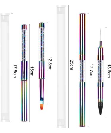 RIYAN Dual Ended Nail Art Acrylic UV Gel Extension Builder Flower Painting Pen Brush UV Gel Nail Art Brush Manicure Tool 6 - Buy Online on GoSupps.com