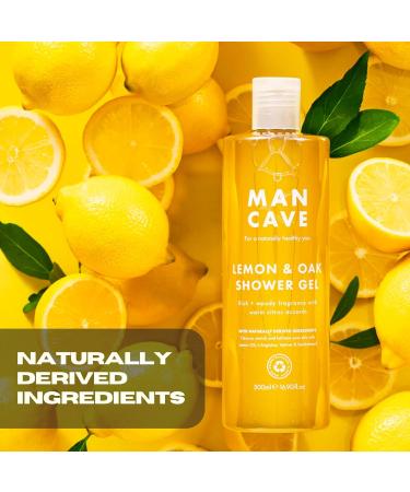 ManCave Men's Ultra-Premium Shower Gel Gift Set - 4 x 500ml Natural Sulphate-Free Cleansers in Wild Mint, Lemon & Oak, Cedarwood, and Sea Salt Fragrances - Vegan-Friendly - Buy Online on GoSupps.com