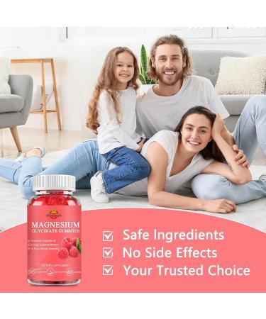 WISHSPARK Magnesium Glycinate Gummies 500mg - Sugar Free Chelated Magnesium Potassium Supplement with Vitamin D B6 CoQ10 for Relaxation Calm Mood & Sleep Support - 60 Raspberry Magnesium Gummies - Buy Online on GoSupps.com