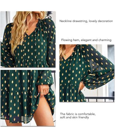 Naroote Womens Fashion Dress V-Neck Breathable Drawstring Travel Dress for Business Women Small Dark Green - Buy Online on GoSupps.com