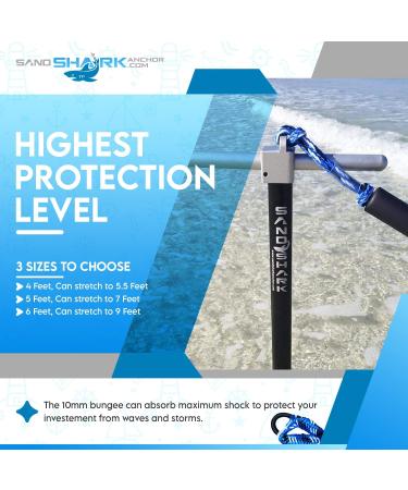Premium Boat Bungee Dock Lines - 4-5.5 ft Stretch, Shock Absorbing Boat Tie for Cleats, Docks, Pylons, Anchors - Black - Buy Online on GoSupps.com