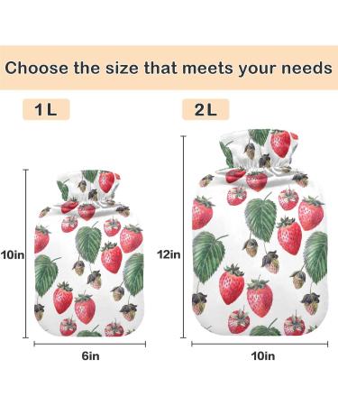 Naanle Strawberry Fruit Hot Water Bottle - 1L Transparent Heat Therapy for Pain Relief & Comfort - Buy Online on GoSupps.com