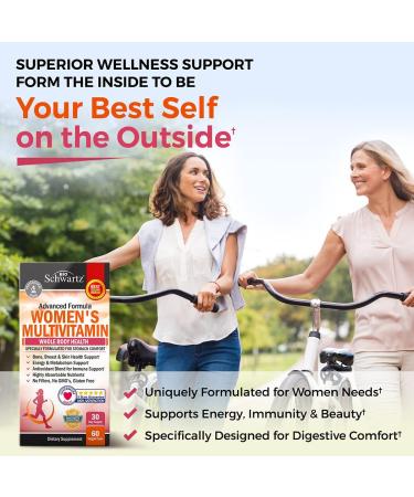 BioSchwartz Advanced Women's Multivitamin - 60 Veggie Caps for Optimal Health - Buy Online on GoSupps.com